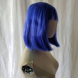 Vivid Blue Shoulder Length Bob Wig